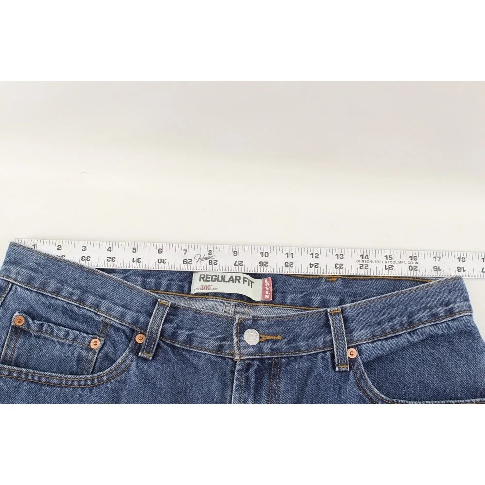 Mens Levis 505 Denim Jeans Regular Fit Medium‎ Wash Blue 36x29 (Tag Size 38x30)